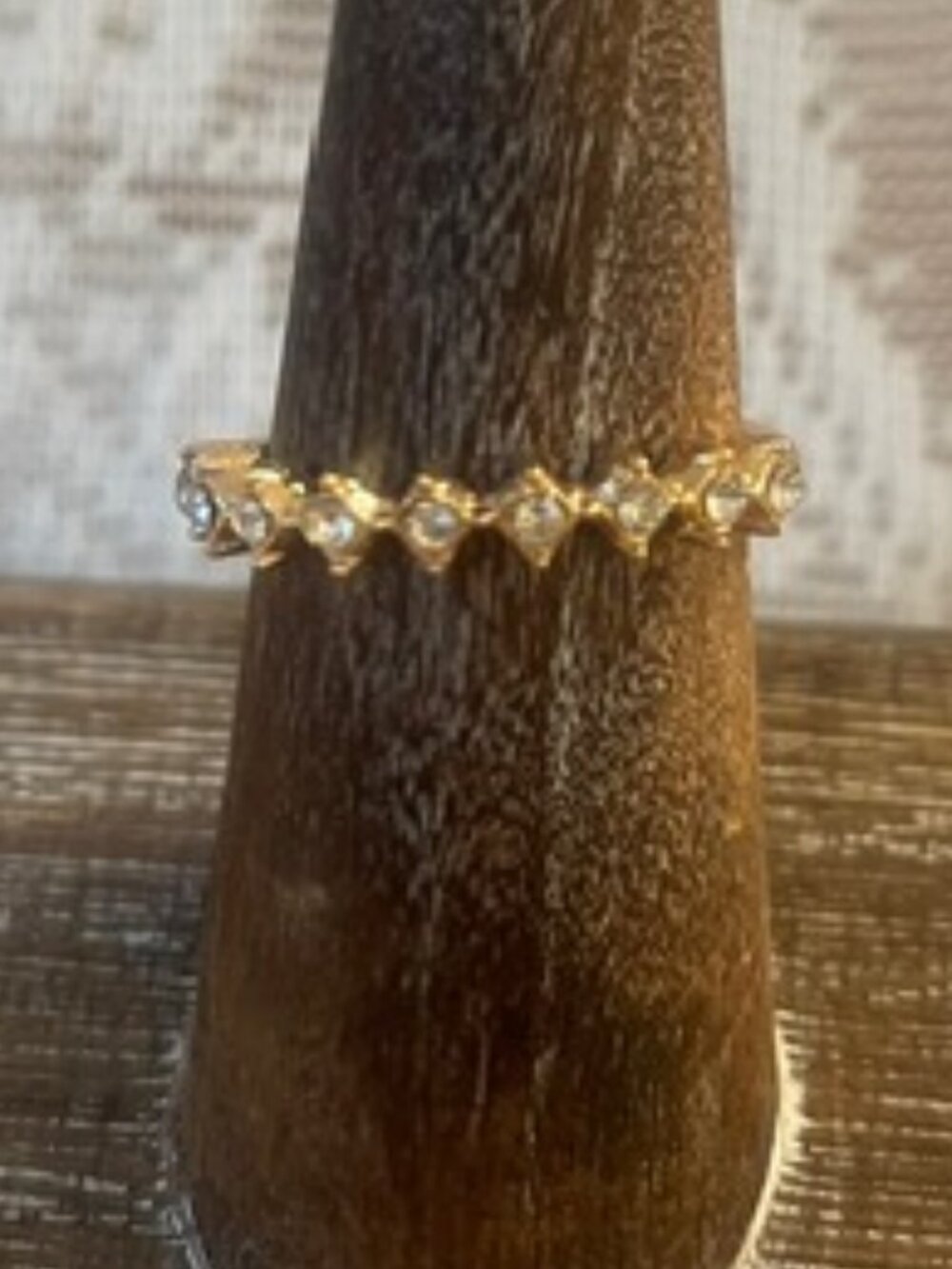 Gold Tone Crystal Marquise Stackable Band Ring